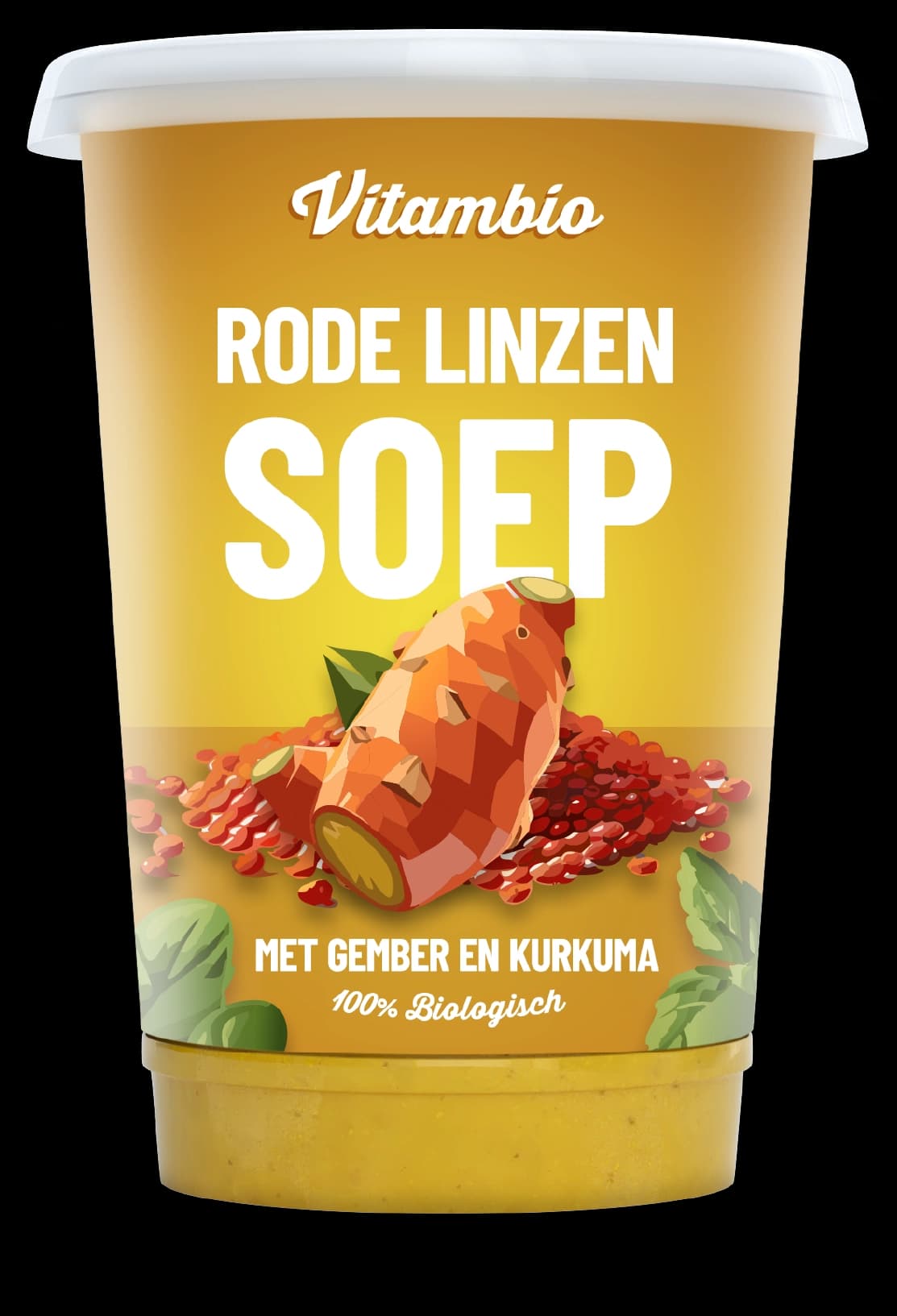 Rode linzen soep met gember en kurkuma